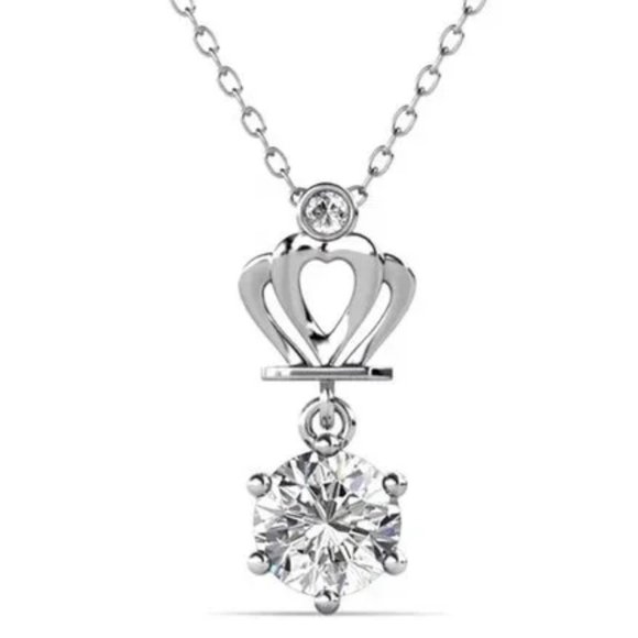 Jewelry - Certified 1ct. t.w. Diamond Moissanite Crown Necklace A NEW